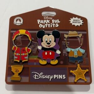 Disney Park Pal Outfits Pin Set - Red, Yellow, Brown